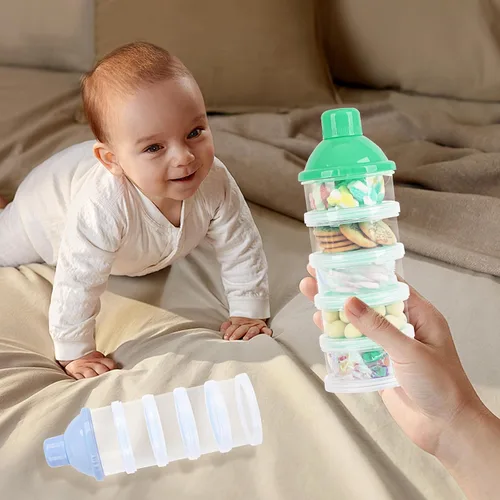 Vista 5 de Dispensador de leche en polvo para bebés, 2 unidades, de 5 capas, ollas de leche en polvo, dispensador de fórmula, dispensador portátil de fórmula