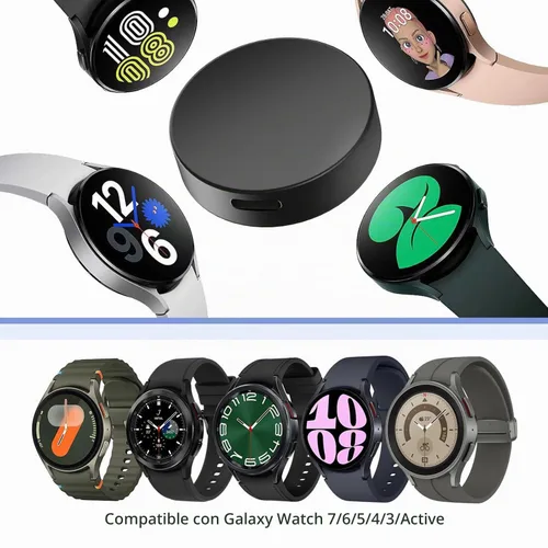 Vista 2 de Reemplazo Samsung Galaxy Watch 8/7/6/5/4/3/2 Cable de carga rápida