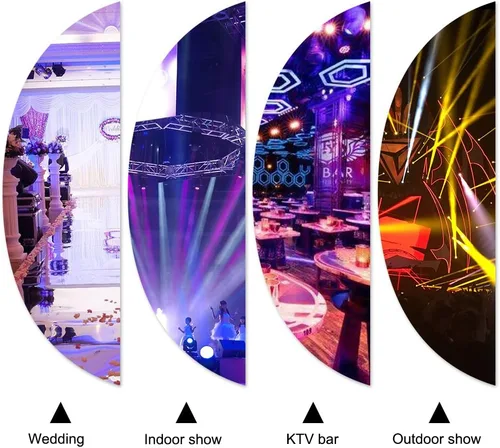 Vista 4 de Tomshine 60W DJ Moving Head Lights 6 IN1 DMX-512 16/18 Canales GOBO Iluminación de escenario Proyector activado por sonido RGBW+Ámbar+UV para fiesta