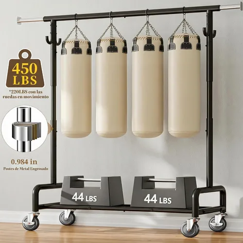 Vista 8 de Raybee Perchero resistente de 75 pulgadas de ancho, 450 libras, almacenamiento de ropa de metal con estante, ruedas con bloqueo y tapones