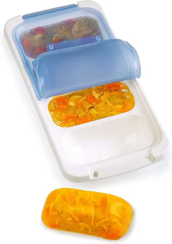 Vista 2 de Suitable Food Storage Freezer Pod Tray with Lid 4 Piece Set