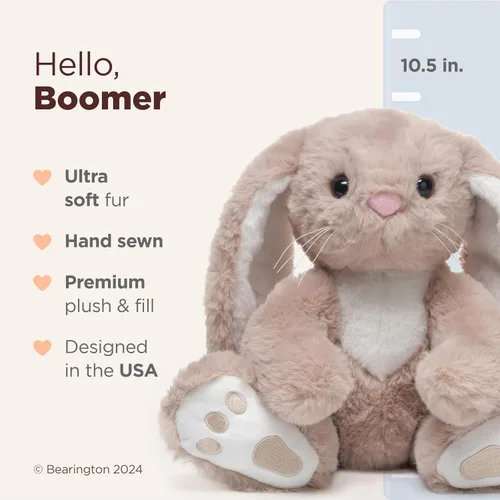 Vista 2 de Bearington Boomer - Animal de peluche de conejo de Pascua, 10.5 pulgadas, suave, de primera calidad, para acurrucarse todos los días y el tiempo
