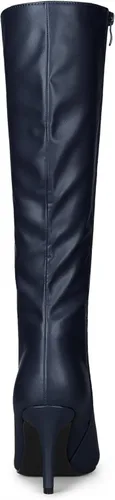 Vista 3 de Allegra K Botas altas hasta la rodilla con tacón de aguja y punta puntiaguda para mujer