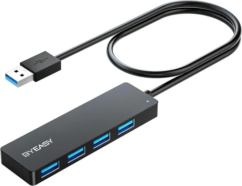 Vista 8 de BYEASY Hub USB, múltiples concentradores USB 3.0, divisor USB para portátil con puerto de alimentación tipo C, extensor para mouse, teclado, unidad