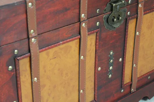 Vista 7 de Baúl grande del vapor del estilo antiguo, caja de almacenamiento decorativa