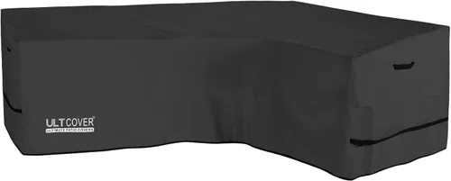 Vista 23 de ULTCOVER Funda de sofá modular para patio en forma de L con orientación a la izquierda, impermeable para muebles de sección exterior de 4 plazas