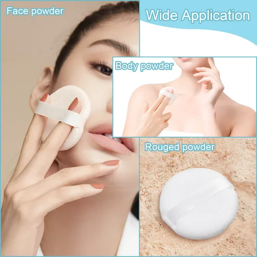 Vista 4 de 2 unidades de soplo de polvo de cuerpo grande y recipiente con tamiz para bebé después del baño, estuche de polvo vacío de talco para mujeres, Azul