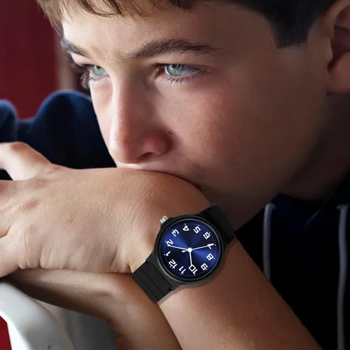 Vista 6 de Reloj analógico para niños y niñas, resistente al agua hasta 30M, reloj deportivo para niños, fácil de leer, con esfera fina, correa suave