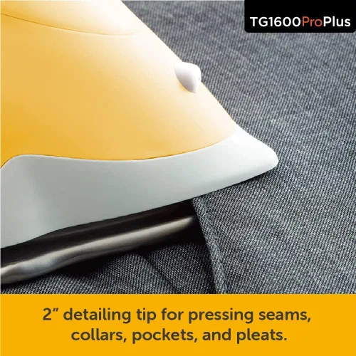 Vista 9 de Oliso TG1600 Pro Plus SmartIron de 1800 vatios con elevación automática (amarillo) y protector de suela de hierro de silicona solemate Oliso