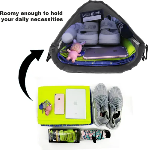 Vista 3 de BeeGreen Bolsa con cordón a granel para fiestas de cumpleaños, deportes, poliéster con cincha, para bricolaje, multiusos, para manualidades
