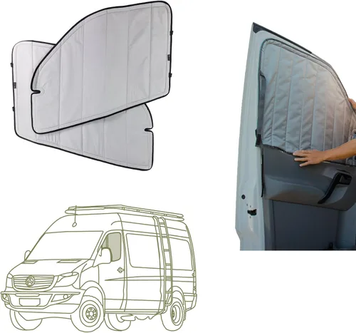 Vista 11 de VanEssential Cubierta magnética aislante de oscurecimiento para parabrisas delantero diseñada para Mercedes-Benz NCV3/VS30
