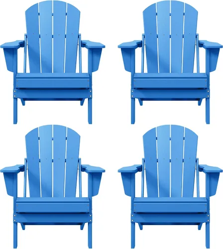 Vista 40 de WO Home Furniture Laguna Silla plegable Adirondack de polietileno de alta densidad, silla para patio para todo tipo de clima, para jardín al aire