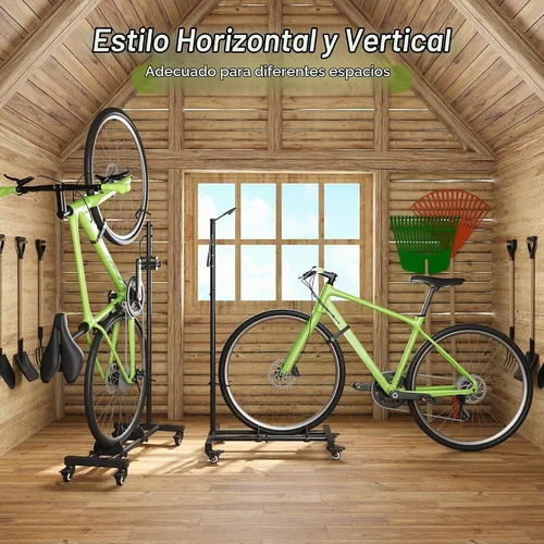 Vista 3 de Sttoraboks Soporte vertical de estacionamiento para bicicletas, altura ajustable para ruedas de 29 pulgadas, ahorro de espacio e independiente