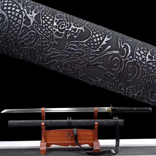 Vista 16 de Espada Katana de combate real hecha a mano, espada samurái afilada de espiga completa, acero de Damasco, acero 1095, cuchillos de acero templado T10