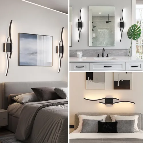 Vista 9 de Apliques de pared a pilas, apliques de pared recargables, luz LED inalámbrica de 3000 K-6500 K, lámpara de pared moderna no cableada para sala