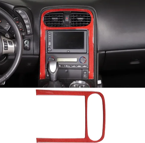 Vista 8 de PIUGILH Panel de control central de coche, fibra de carbono suave, marco de panel antiarañazos, cubierta decorativa para Corvette C6 2005-2013