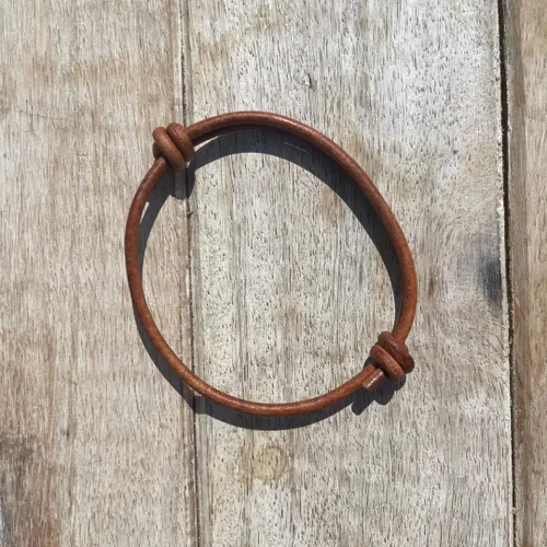 Vista 14 de 3 mm Men Genuine Leather Bracelet - Handmade Adjustable Cuff, Mens Minimalism Leather Wrap Wristband, Simple Accessories, Premium Leather, Women