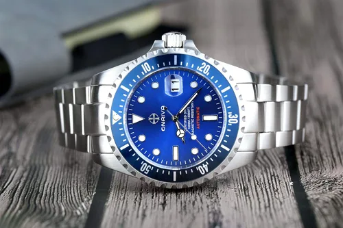 Vista 8 de ENRIVA 1000 Meter Men's Automatic Pro Dive Mens Watch Diving Watches Self-Wind Professional Diver Watches for Men Azul
