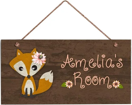 Vista 7 de XIUXZMM Letrero de avión, letrero personalizado de avión volador de león, nombre del niño, letrero de puerta para niños, decoración de pared