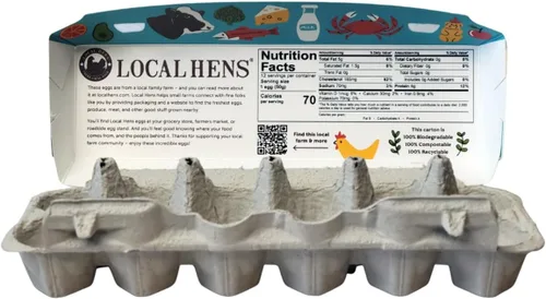 Vista 4 de Local Hens® Caja híbrida de grado A grande para 12 huevos, 50