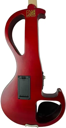Vista 4 de Conjunto de borde de túnel de violín eléctrico 4/4 de tamaño completo (rojo) - Con estuche de transporte y accesorios - Mini amplificador - conector