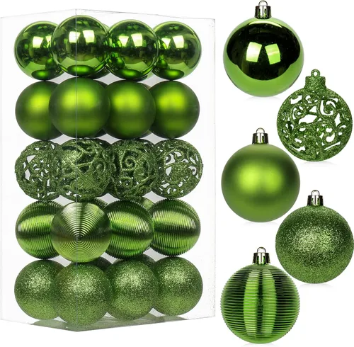 Vista 40 de 30 piezas de adornos de bola de árbol de Navidad irrompibles negros para decoración navideña