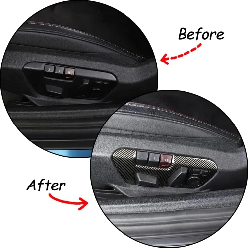 Vista 2 de Daeiclru Cubierta de panel de botón de ajuste de asiento para Toyota Supra GR A90 A91 MK5 2018-2022, cubierta de panel de interruptor de botón