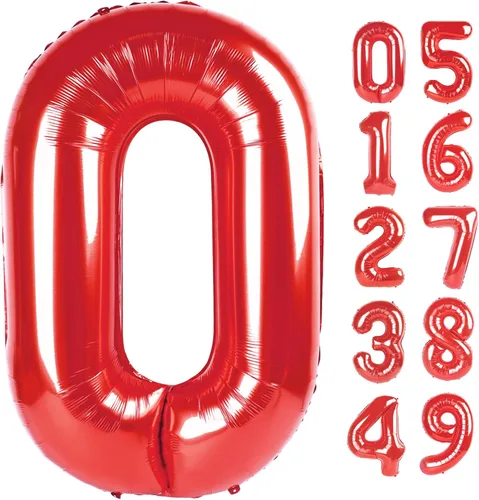 Vista 294 de Globo negro de 40 pulgadas con números del 0 al 9 (cero-nueve), globo de cumpleaños de gran tamaño, globo de helio de aluminio con números grandes
