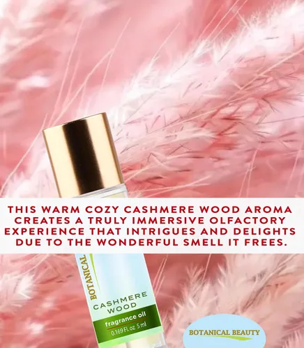 Vista 4 de Botanical Beauty Aceite de fragancia de madera de CASHMERE Rollerball Perfume, de larga duración, un aroma de lujo de mezcla de té blanco