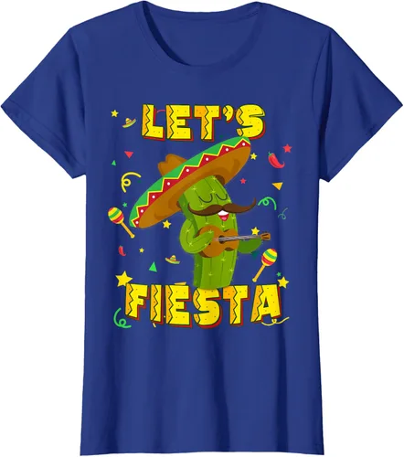 Vista 46 de Cinco De Mayo - Camiseta de regalo con sombrero de cactus Let's Fiesta, Negro, S