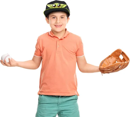 Vista 5 de Star Wars Baby Yoda Hat Niño Niños y Niñas, Baby Yoda Gorra de béisbol de 2 a 5 años en negro
