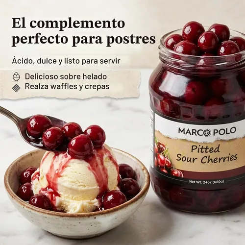 Vista 6 de Marco Polo Cerezas ácidas sin hueso, 24 oz