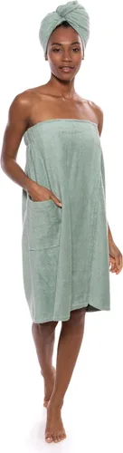 Vista 10 de Texere juego de toallas envolventes tipo Spa para mujer: regalos de lujo para ella, S/ M, Rosa (Barely Pink)