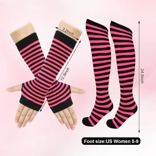 Vista 2 de Juego de 4 pares de calcetines largos a rayas para mujer