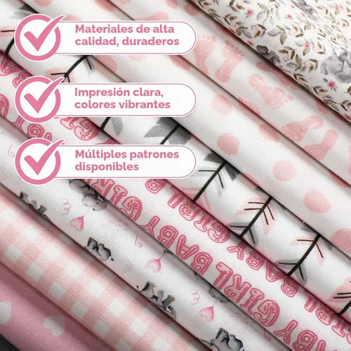 Vista 3 de Tigeen 8 paquetes de tela Fat Quarters, rosa bebé niña