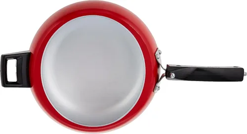 Vista 4 de Hawkins Olla a presión Contura de 5 litros, cocina de tapa interior Handi con revestimiento de cerámica, rojo tomate (CTR50)