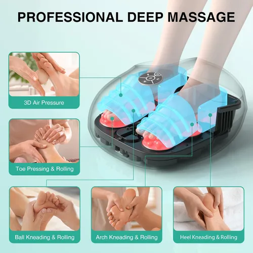 Vista 3 de Medcursor Masajeador de pies con calor - Máquina de amasado profundo Shiatsu mejorada 2026, intensidad de compresión de aire múltiple, control