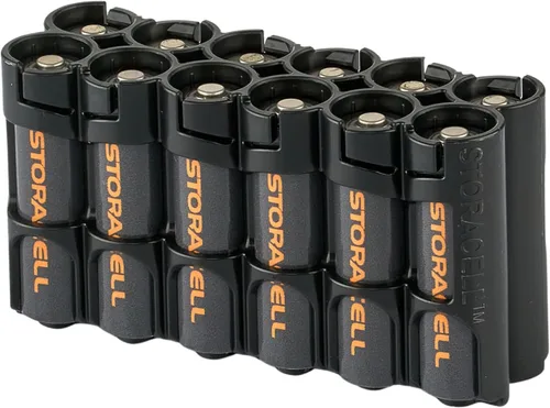 Vista 13 de Soporte para 12 baterías Storacell, AA Powerpax, color amarillo.