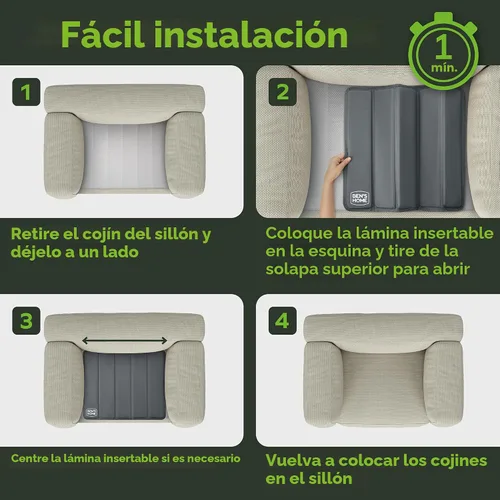 Vista 6 de BEN'SHOME Tablero de Soporte para Cojín de Sillón Reclinable Resistente – Repara Instantáneamente el Asiento de Sillón Hundido 19.7" x 20"-23