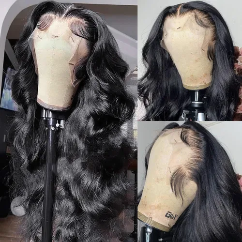 Vista 7 de Wear and Go - Pelucas de cabello humano sin pegamento, precortadas, pelucas de encaje frontal de cabello humano ondulado con cordón, densidad 180
