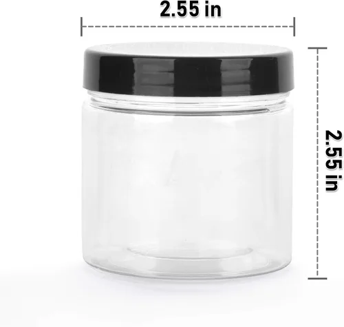 Vista 4 de Healthy Packers® Frascos Pequeños de Plástico con Tapas de 4 oz, Paquete de 12 - Frascos de Plástico Transparentes con Tapas de Rosca para Slime