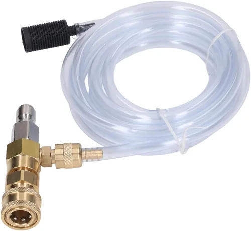 Vista 4 de Kit de inyector químico con inyector descendente ajustable de acero inoxidable de latón, tubo de 9 8 pies, 5000 PSI para juegos de herramientas