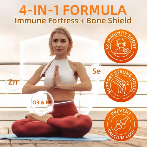 Vista 6 de ZEBORA Vitamina D3 K2 con zinc y selenio - 5000 UI de vitamina D3, 100 Mcg MK7 Vitamina K2 para una máxima absorción, apoya huesos, dientes