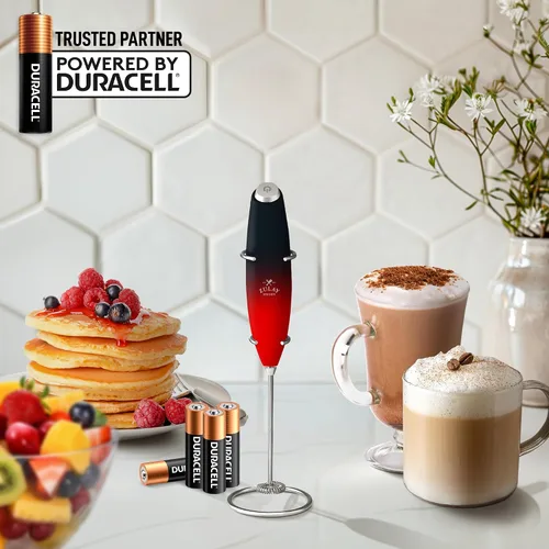 Vista 45 de Zulay Milk Boss Espumador de leche potente manual, hace espuma para latte, batidor para mezclar bebidas, café, miniespumador para capuchino, frappé