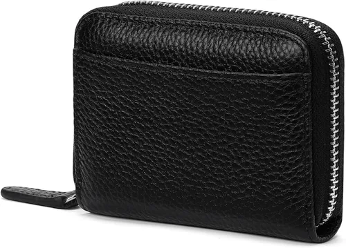 Vista 21 de SENDEFN Cartera de cuero para mujer, con bloqueo RFID, pequeñas carteras compactas, titular de la tarjeta de crédito con ventana de identificación