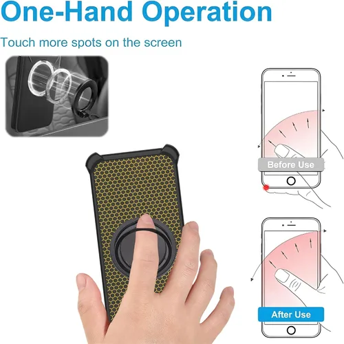 Vista 5 de Funda compatible con Hmd M-Kopa X1 [con 1 protector de pantalla de vidrio templado] Funda híbrida [soporte de anillo de 360° magnético] CX-24-HEI