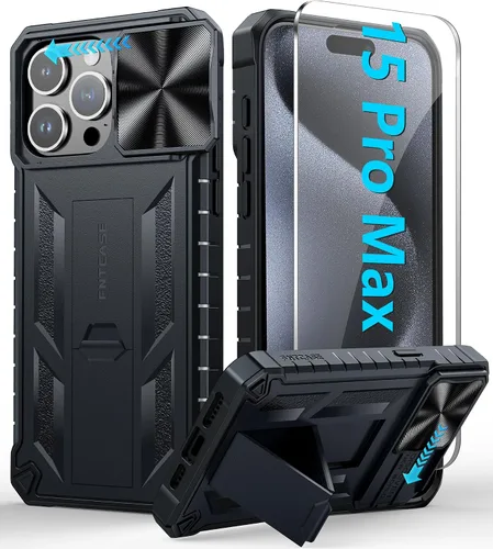 Vista 54 de FNTCASE for iPhone 11-Pro Phone Case: Military Grade Drop Proof Mobile Cover with Kickstand & Slide Rugged Shockproof Bumper Heavy Duty Protector