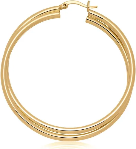 Vista 4 de Milla Crossover Twisted Hoop Earrings for Women – Hypoallergenic Silver or Gold Statement Hoops – Lightweight & Easy to Wear