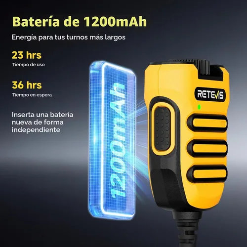 Vista 14 de Retevis RB48 Walkie Talkies avanzados de triple prueba con micrófono de hombro, MIL-STD 810H, VOX, recordatorio de vibración, PTT dual, SOS, NOAA