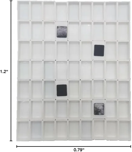 Vista 7 de Sartenes de acuarela con rayas magnéticas, 100 bandejas vacías de plástico blanco completo para pintura al óleo de acuarela o caja de lata de viaje
